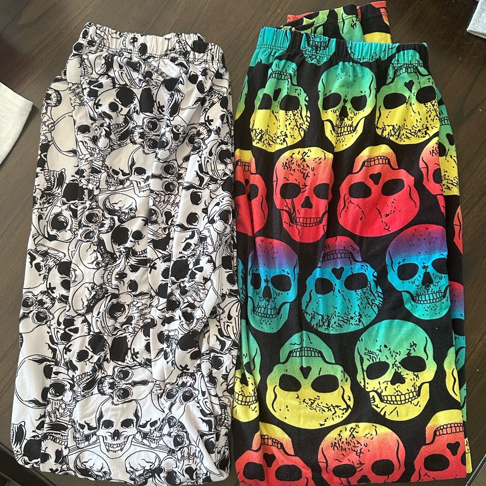 Skull Print leggings -2 pack